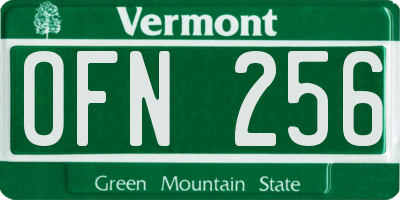 VT license plate OFN256