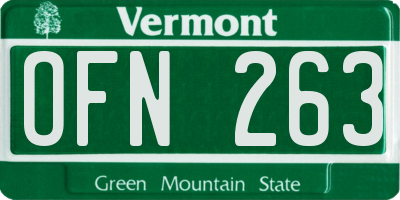 VT license plate OFN263