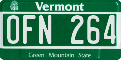 VT license plate OFN264