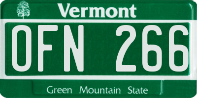 VT license plate OFN266