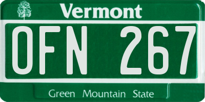 VT license plate OFN267