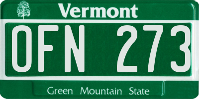 VT license plate OFN273