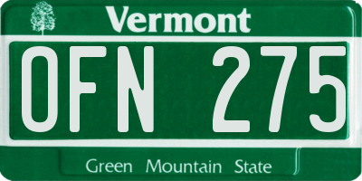 VT license plate OFN275