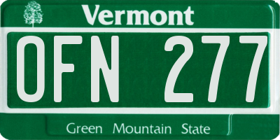 VT license plate OFN277