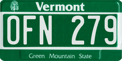 VT license plate OFN279