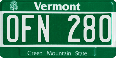 VT license plate OFN280