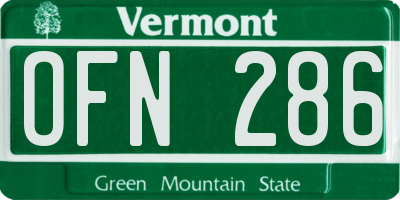 VT license plate OFN286