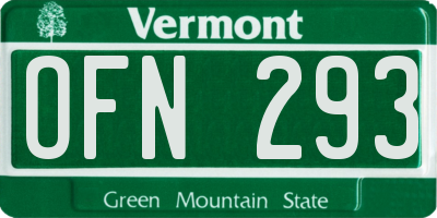 VT license plate OFN293