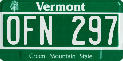 VT license plate OFN297