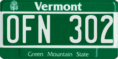 VT license plate OFN302