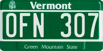 VT license plate OFN307
