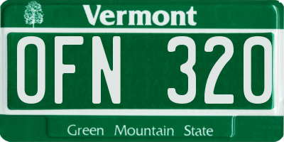 VT license plate OFN320