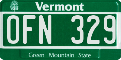 VT license plate OFN329