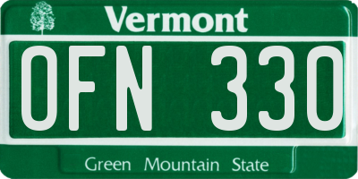 VT license plate OFN330