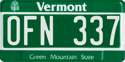 VT license plate OFN337