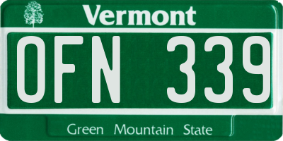 VT license plate OFN339