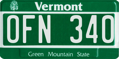 VT license plate OFN340