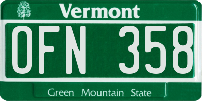 VT license plate OFN358