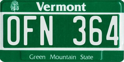 VT license plate OFN364