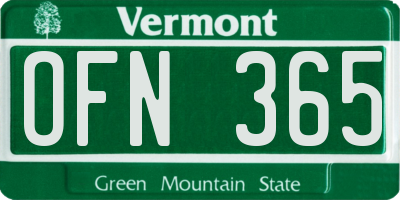 VT license plate OFN365