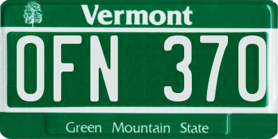 VT license plate OFN370
