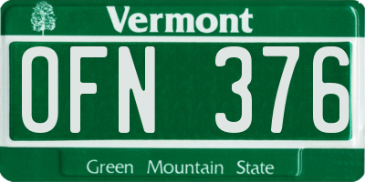 VT license plate OFN376