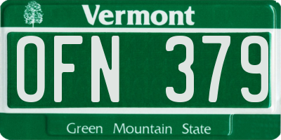 VT license plate OFN379