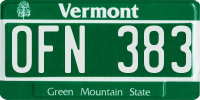 VT license plate OFN383