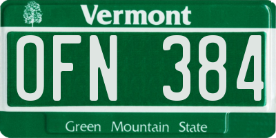VT license plate OFN384