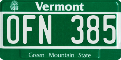 VT license plate OFN385