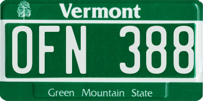 VT license plate OFN388