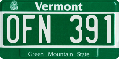 VT license plate OFN391