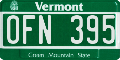 VT license plate OFN395