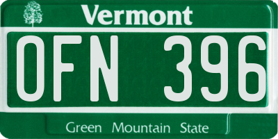 VT license plate OFN396