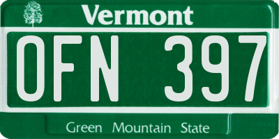 VT license plate OFN397