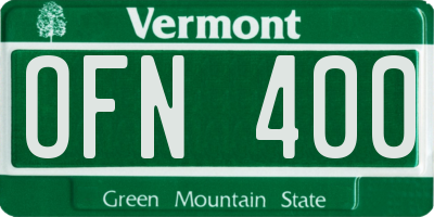 VT license plate OFN400