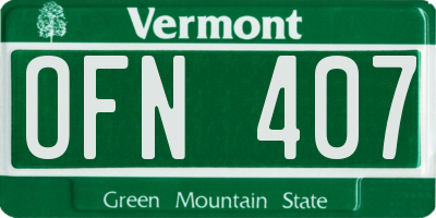 VT license plate OFN407