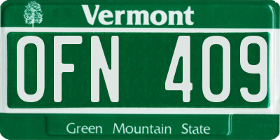 VT license plate OFN409