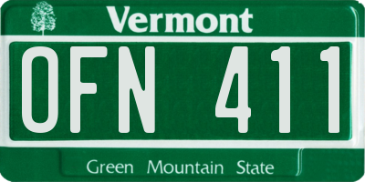 VT license plate OFN411