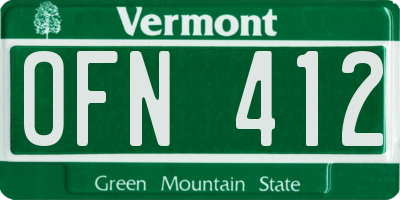 VT license plate OFN412