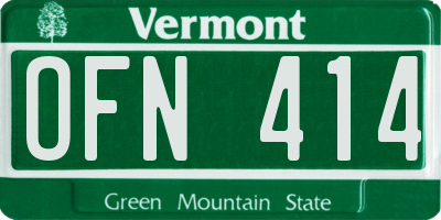 VT license plate OFN414