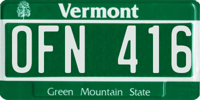 VT license plate OFN416