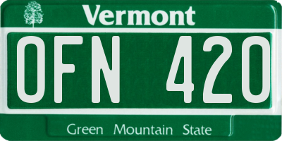 VT license plate OFN420