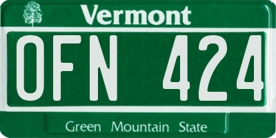 VT license plate OFN424