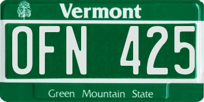 VT license plate OFN425