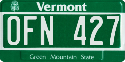 VT license plate OFN427