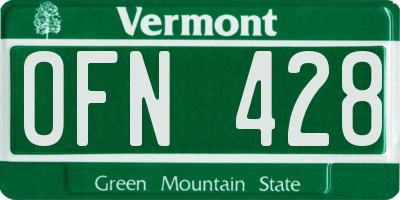 VT license plate OFN428