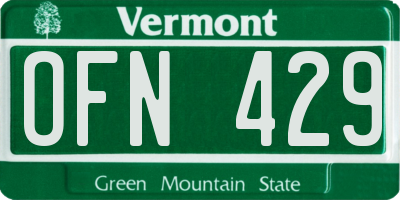VT license plate OFN429