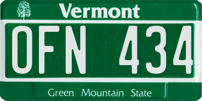 VT license plate OFN434