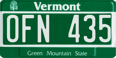 VT license plate OFN435